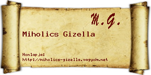 Miholics Gizella névjegykártya